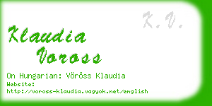 klaudia voross business card